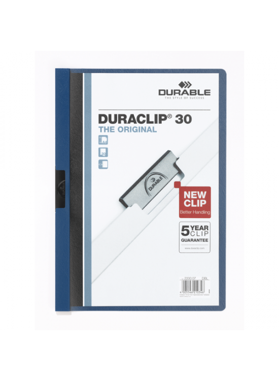 Durable Sıkıştırmalı Dosya DuraClip Ortadan Klipsli 30 Syf A4 Lacivert 2200 (1 Adet)