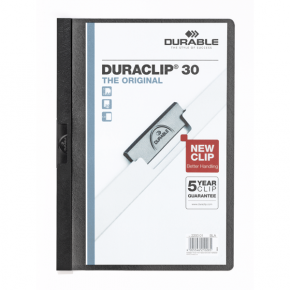 Durable Sıkıştırmalı Dosya DuraClip Ortadan Klipsli 30 Syf A4 Siyah 2200 (1 Adet)