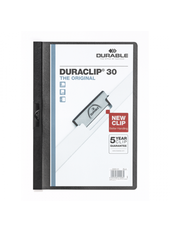 Durable Sıkıştırmalı Dosya DuraClip Ortadan Klipsli 30 Syf A4 Siyah 2200 (1 Adet) Durable Sıkıştırmalı Dosya DuraClip Ortadan Klipsli 30 Syf A4 Siyah 2200 (1 Adet)
