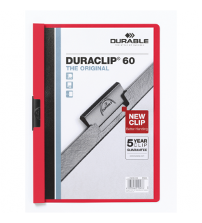 Durable Sıkıştırmalı Dosya DuraClip Ortadan Klipsli 60 Syf A4 Kırmızı 2209