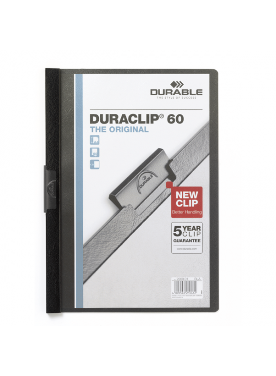 Durable Sıkıştırmalı Dosya DuraClip Ortadan Klipsli 60 Syf A4 Siyah 2209 Durable Sıkıştırmalı Dosya DuraClip Ortadan Klipsli 60 Syf A4 Siyah 2209