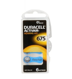 Duracell 675 Numara Düğme Kulaklık Pili İşitme Cihazı İçin 6'lı Paket