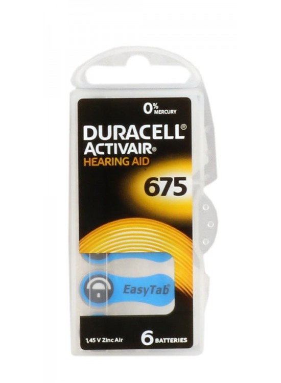 Duracell 675 Numara Düğme Kulaklık Pili İşitme Cihazı İçin 6'lı Paket