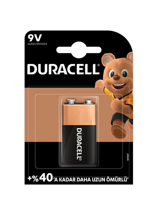 Duracell Alkalin 9 Volt Pil 1 Lİ Kartela