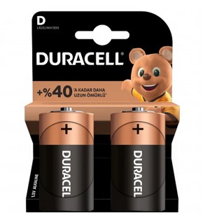 Duracell Alkalin Büyük Boy Pil (D) 2 Lİ Kartela