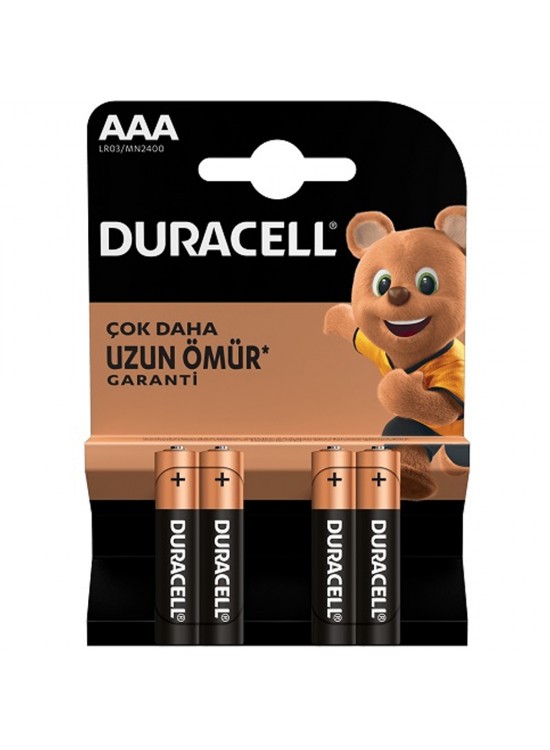 Duracell Alkalin İnce Kalem Pil (AAA) 4 LÜ Kartela