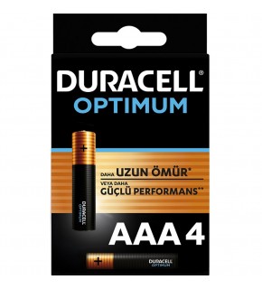 Duracell Optimum İnce Kalem Pil (AAA) 4 LÜ Kartela