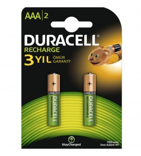 Duracell Şarjlı İnce Kalem Pil (AAA) 750 MAH 2 Lİ