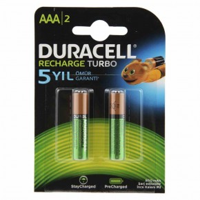 Duracell Şarjlı İnce Kalem Pil (AAA) 900 MAH 2 Lİ