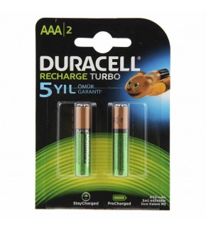 Duracell Şarjlı İnce Kalem Pil (AAA) 900 MAH 2 Lİ