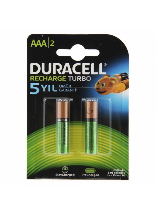 Duracell Şarjlı İnce Kalem Pil (AAA) 900 MAH 2 Lİ