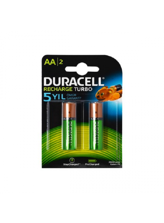 Duracell Şarjlı Kalem Pil (AA) 2500 MAH 1,2 V 2 Lİ