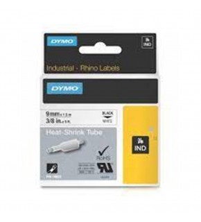 DYMO 18053 RhinoPRO Isıyla Küçülen Şerit 9mmx1,5m Beyaz-Siyah