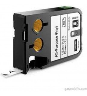 DYMO 1868751 XTL Çok Amaçlı Vinil, 12 mm x 7 m, Beyaz-Siyah