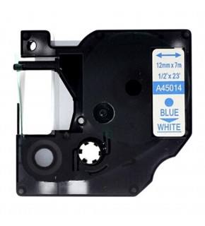 DYMO D1 Beyaz-Mavi Yedek Şerit 12mm x 7mt 45014