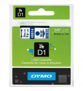 Dymo D1 Şerit 9 MMx7mt Beyaz/ Mavi 40914