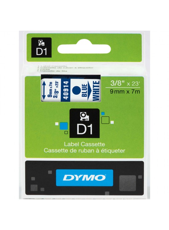Dymo D1 Şerit 9 MMx7mt Beyaz/ Mavi 40914