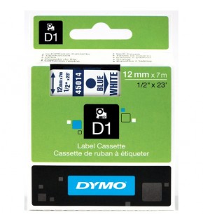 Dymo D1 Şerit Standart 12 MMx7 MT Beyaz Üzerine Mavi 45014 S0720540
