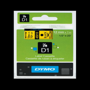 Dymo D1 Şerit Standart 12 MMx7 MT Sarı Üzerine Siyah 45018 S0720580