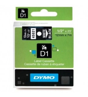 Dymo D1 Şerit Standart 12 MMx7 MT Siyah Üzerine Beyaz 45021