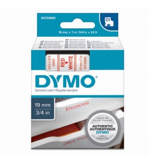 Dymo D1 Şerit Standart 19 MMx7 MT Beyaz Üzerine Kırmızı 45805