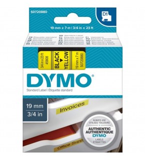 Dymo D1 Şerit Standart 19 MMx7 MT Sarı Üzerine Siyah 45808 S0720880