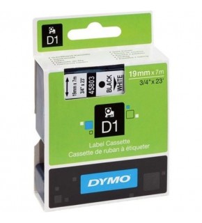 Dymo D1 Şerit Standart 19 MMx7 MT Şeffaf Üzerine Siyah 45800