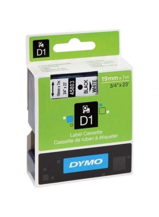 Dymo D1 Şerit Standart 19 MMx7 MT Şeffaf Üzerine Siyah 45800