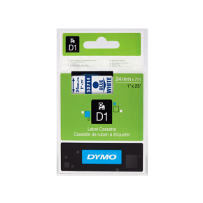 Dymo D1 Şerit Standart 24 MMx7 MT Beyaz Üzerine Mavi 53714