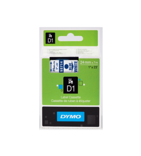 Dymo D1 Şerit Standart 24 MMx7 MT Beyaz Üzerine Mavi 53714