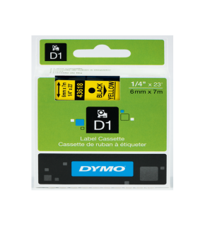 Dymo D1 Şerit Standart 6 MMx7 MT Sarı Üzerine Siyah 43618 S0720790