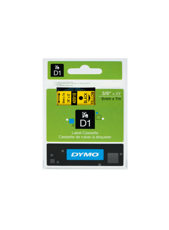 Dymo D1 Şerit Standart 9 MMx7 MT Sarı Üzerine Siyah 40918 S0720730 Dymo D1 Şerit Standart 9 MMx7 MT Sarı Üzerine Siyah 40918 S0720730