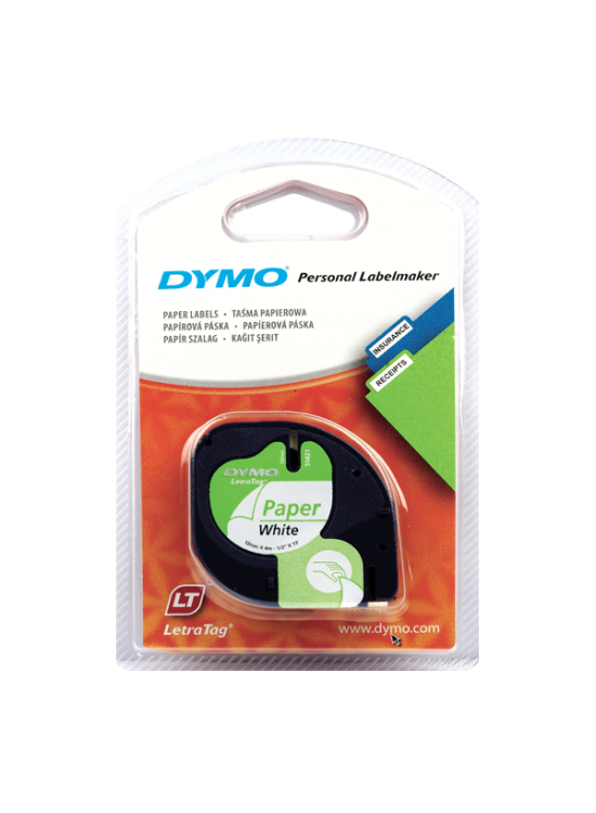 Dymo Letratag Şerit Kağıt 12 MMx4 MT Beyaz S0721510 (1 Adet)