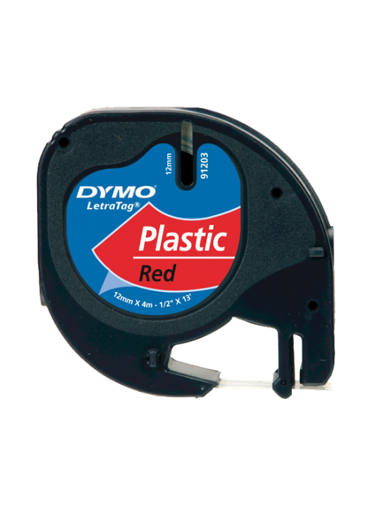 Dymo Letratag Şerit Plastik 12 MMx4 MT Kırmızı 91203