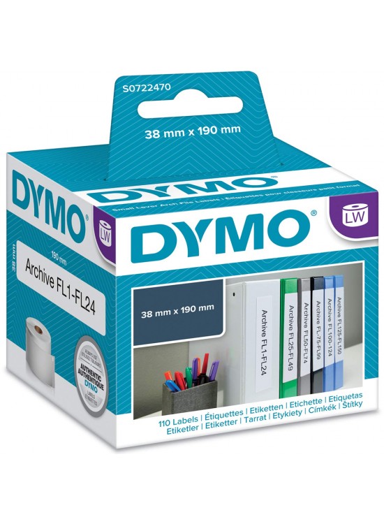 Dymo LW Dar Klasör Etiketi 190x38mm 110 Etiket 99018 Dymo LW Dar Klasör Etiketi 190x38mm 110 Etiket 99018