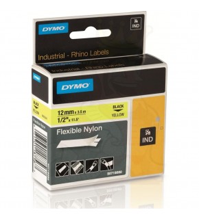 Dymo RhinoPRO Esnek Naylon 12mmx3,5m Sarı-Siyah