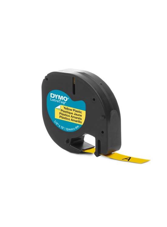 DYMO S0721620 LetraTag Plastik Şerit ( 12 mm X 4 mt ) , Sarı (59423) 91202
