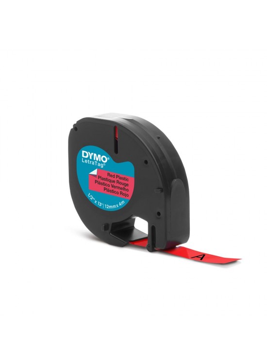 DYMO S0721630 LetraTag Plastik Şerit ( 12 mm X 4 mt ) , Kırmızı (59424) 91203