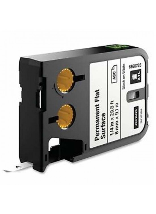 Dymo XTL Sabit Polyester Düz Yüzey 6 MM x 9,1 M  Beyaz/Siyah 1868735