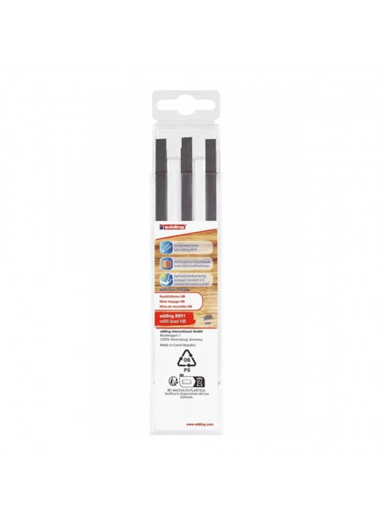 Edding 8891-K6HB Mekanik Marangoz Kalemi Yedek Uç HB 6Lı Set