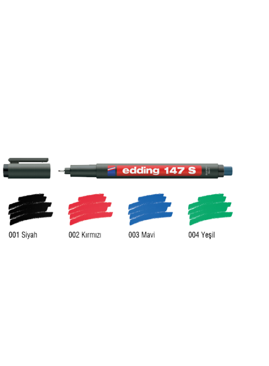 Edding Asetat Kalemi Permanent S Seri 0.3 mm Siyah 147 S (1 Adet)