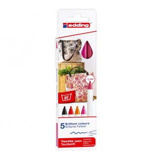 Edding Kumaş Boyama Kalemi 2-3 MM Warm 5 Lİ 4500 / 5S