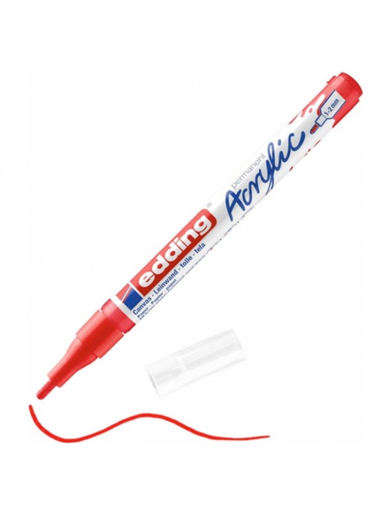 Edding Markör Akrilik İnce Uçlu 1-2 MM Trafik Kırmızı 902 5300 (1 Adet)