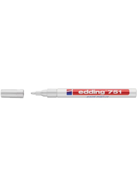 Edding Markör Dekor Boya Yuvarlak Uçlu 1-2 mm Beyaz 751 (1 Adet)