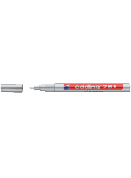 Edding Markör Dekor Boya Yuvarlak Uçlu 1-2 mm Gümüş 751 (1 Adet)