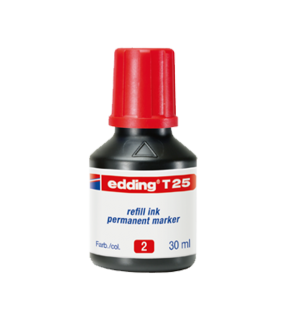 Edding Markör Mürekkebi Permanent Damlalıklı 30 ML Kırmızı T25 (1 Adet)