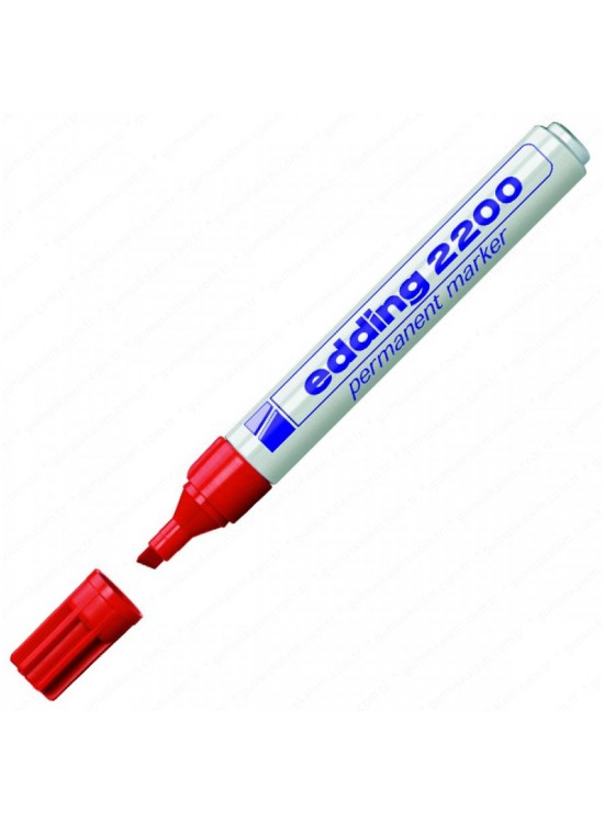 Edding Markör Permanent Kesik Uçlu 1-5 mm Kırmızı 2200 (1 Adet)