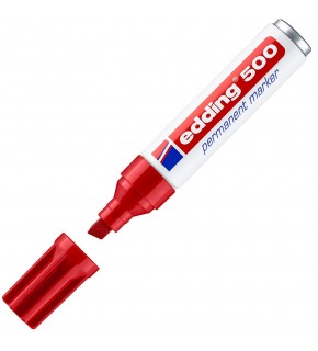Edding Markör Permanent Kesik Uçlu 2-7 mm Kırmızı 500 (1 Adet)