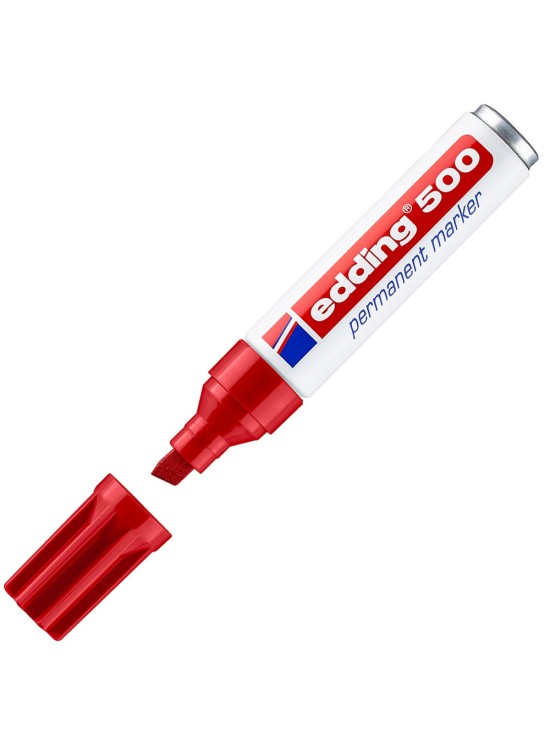 Edding Markör Permanent Kesik Uçlu 2-7 mm Kırmızı 500 (1 Adet)