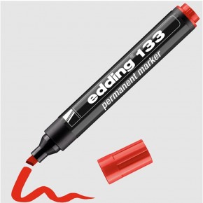 Edding Markör Permanent Kesik Uç Kırmızı 133 (1 Adet)